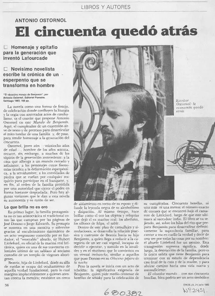 El cincuenta quedó atrás  [artículo] Dario Oses.