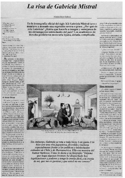 La risa de Gabriela Mistral  [artículo] Maximiliano Salinas.