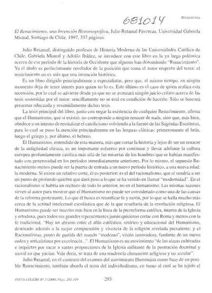 El Renacimiento, una invención historiográfica  [artículo] José Luis Widow Lira.