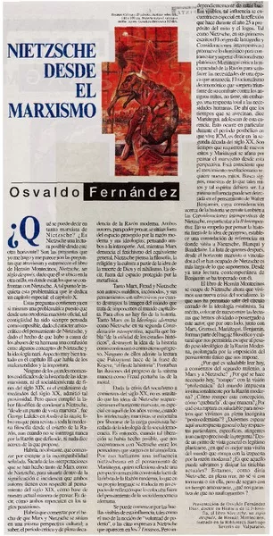 Nietzsche desde el marxismo  [artículo] Osvaldo Fernández.