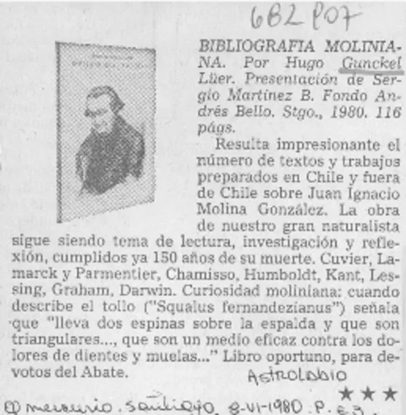 Bibliografía moliniana.  [artículo]