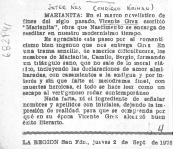 Marianita  [artículo] Enrique Neiman.