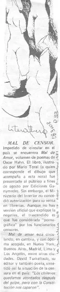 Mal de censor.  [artículo]