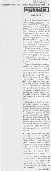 Canción  [artículo] Lautaro Robles.