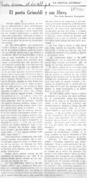 El poeta Grimaldi y sus libros  [artículo] Julio Ramírez Fernández.