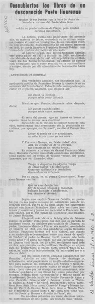 Descubiertos los libros de un desconocido poeta linarense.  [artículo]