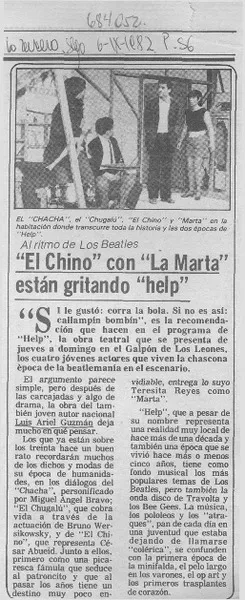 "El Chino" con "la Marta" están gritando "help".  [artículo]