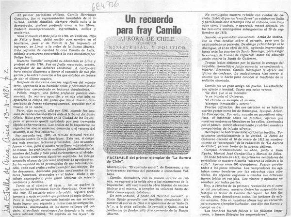 Un recuerdo para fray Camilo.  [artículo]