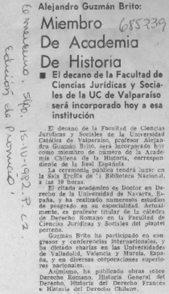 Miembro de Academia de la Historia.  [artículo]