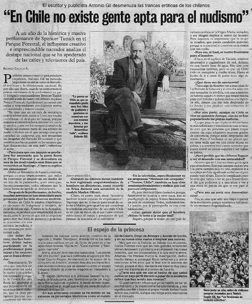 En Chile no existe gente apta para el nudismo" : [entrevista] [artículo] Rodrigo Castillo R.