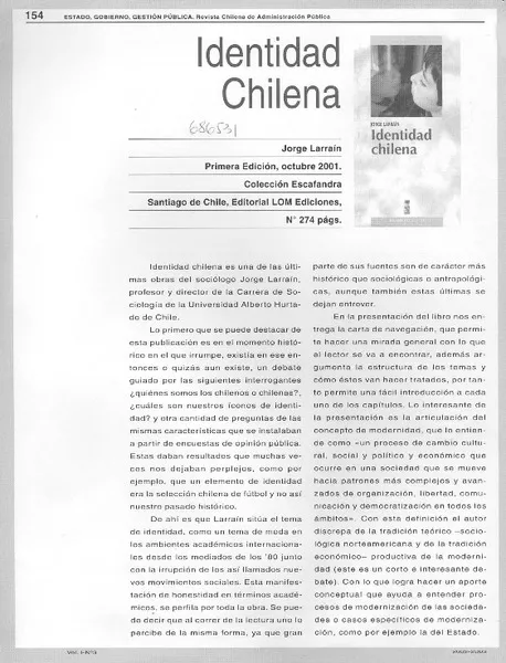 Identidad chilena.  [artículo]