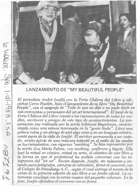 Lanzamiento de "My beautiful people".  [artículo]