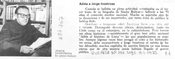 Adiós a Jorge Inostrosa.  [artículo]