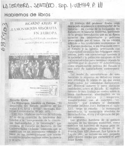 La monarquía absoluta en Europa.  [artículo]