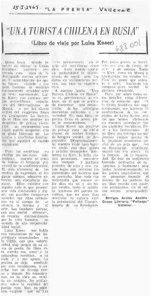 Una turista chilena en Rusia  [artículo] Benigno Avalos Ansieta.