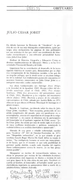 Julio César Jobet  [artículo] E. G. D.