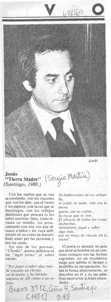 Jonás: "Tierra madre"  [artículo] Sergio Martín.