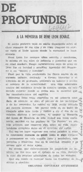 A la memoria de René León Echaiz  [artículo] Orlando González Gutiérrez.