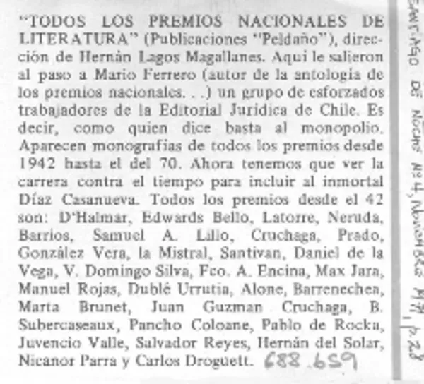 Todos los premios nacionales de literatura.  [artículo]