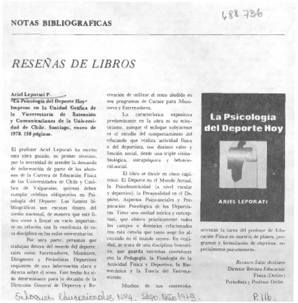 Reseñas de libros  [artículo] Rosauro Salas Arellano.