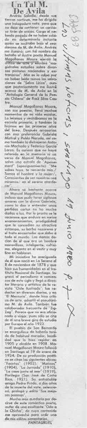 Un tal M. de Avila  [artículo] Pantaguel.