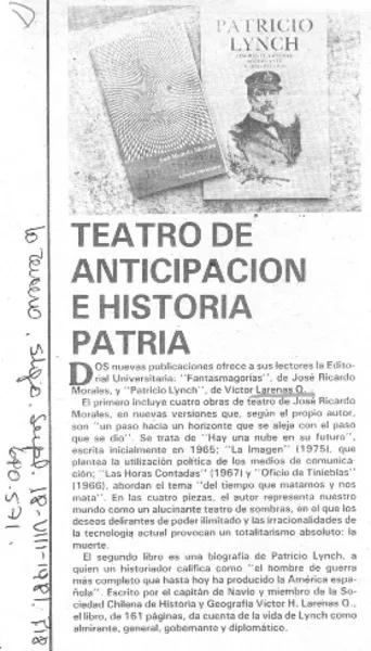 Teatro de anticipación e historia patria.  [artículo]