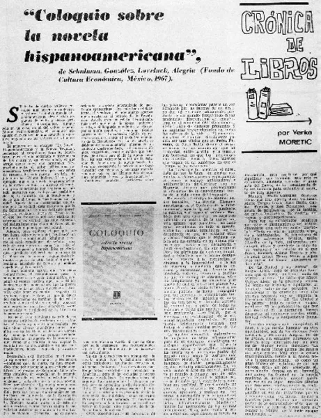 "Coloquio sobre la novela hispanoamericana"  [artículo] Yerko Moretic.