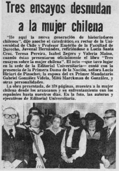 Tres ensayos desnundan a la mujer chilena  [artículo]