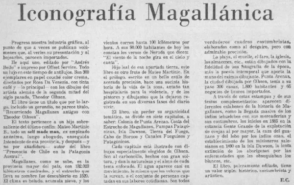 Iconografía magallánica  [artículo] E. C.
