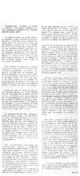Magallanes, síntesis de tierra y gentes  [artículo] Marino Muñoz Lagos.
