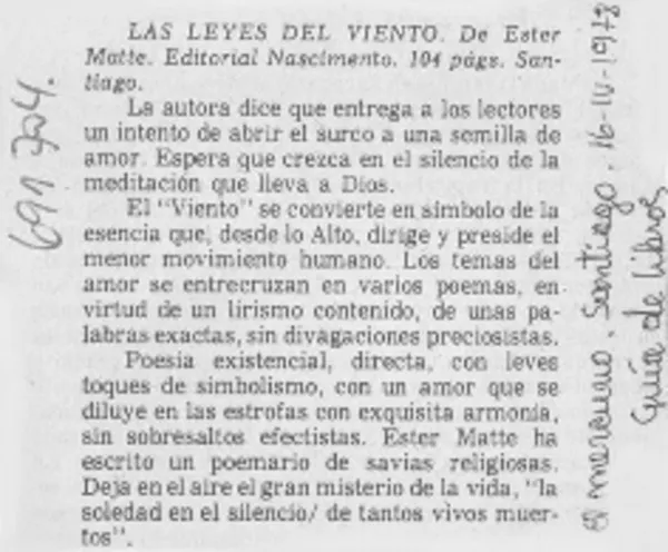 Las Leyes del viento.  [artículo]