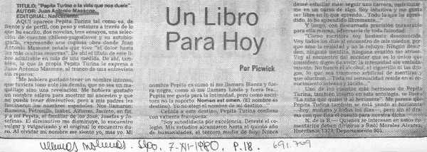 Un libro para hoy  [artículo] Pickwick.