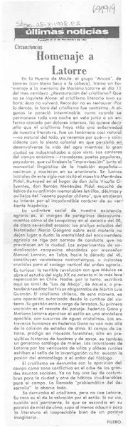 Homenaje a Latorre  [artículo] Filebo.