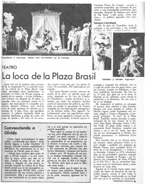 La loca de la plaza Brasil  [artículo] Francisco Castillo.