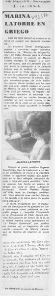 Marina Latorre en griego.  [artículo]