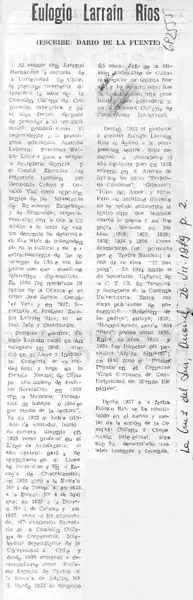 Eulogio Larraín Ríos  [artículo] Darío de la Fuente.