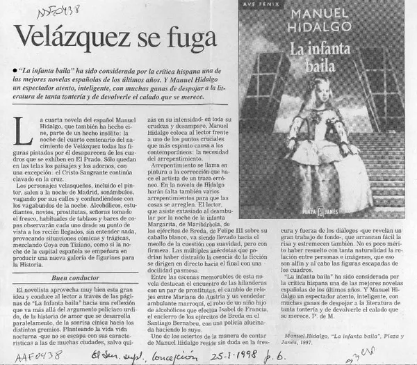 Velázquez se fuga  [artículo].