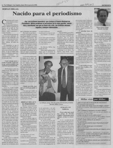 Nacido para el periodismo  [artículo] Jorge Abasolo Aravena.