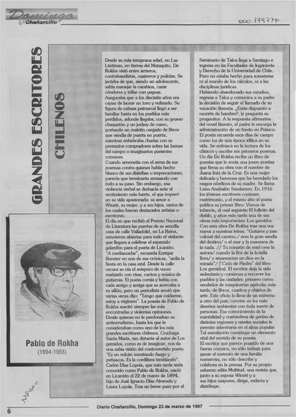 Grandes escritores chilenos  [artículo].