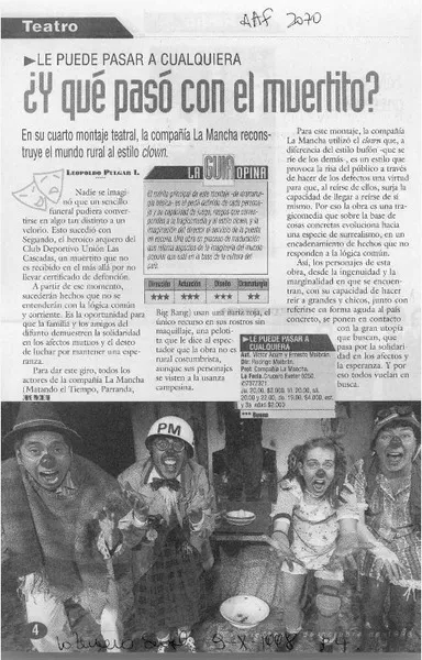 Y qué pasó con el muertito?  [artículo] Leopoldo Pulgar I.