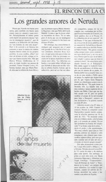 Los Grandes amores de Neruda  [artículo].