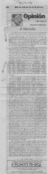 A Neruda  [artículo] Haroldo Quinteros.