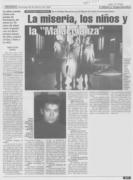 La miseria, los niños y la "Malacrianza"  [artículo] Rigoberto Carvajal.