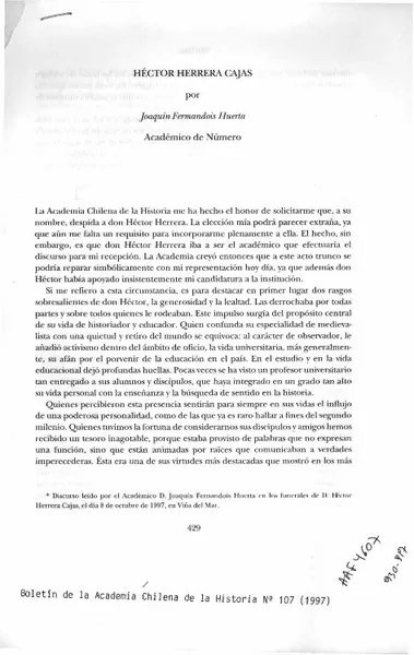 Héctor Herrera Cajas  [artículo] Joaquín Fermandois Huerta.