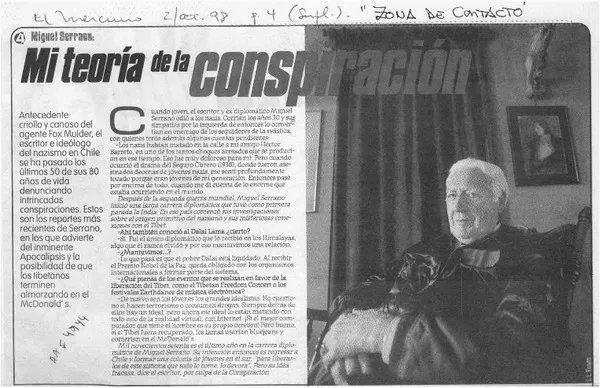 Mi teoría de la conspiración  [artículo] Marcelo Contreras.