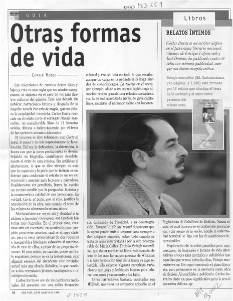 Otras formas de vida  [artículo] Camilo Marks.