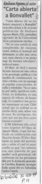 "Carta abierta a Bonvallet".  [artículo]
