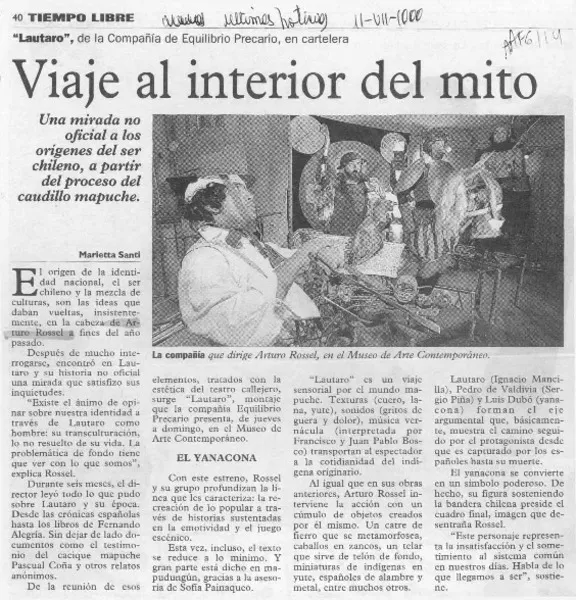 Viaje al interior del mito  [artículo] Marietta Santi.