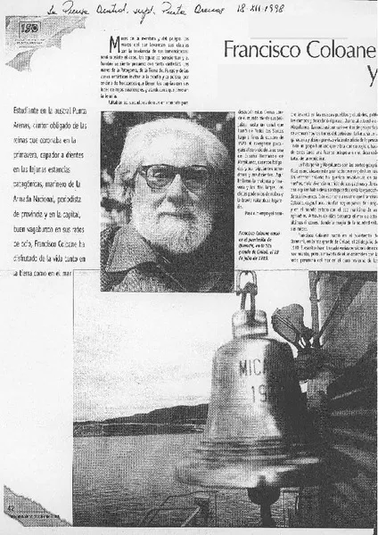 Francisco Coloane y los mares del sur  [artículo] Marino Muñoz Lagos.