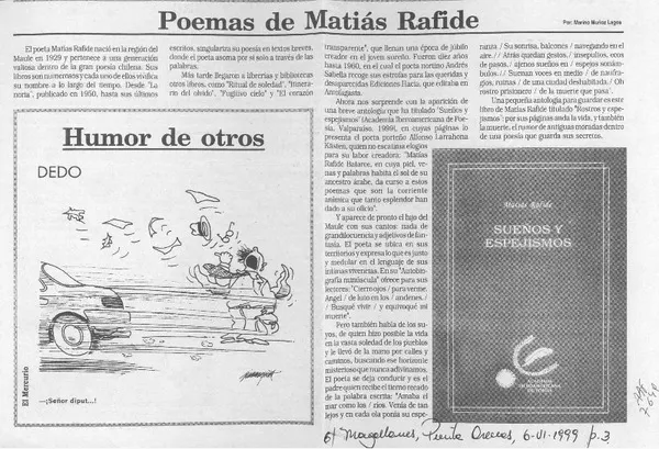 Poemas de Matías Rafide  [artículo] Marino Muñoz Lagos.